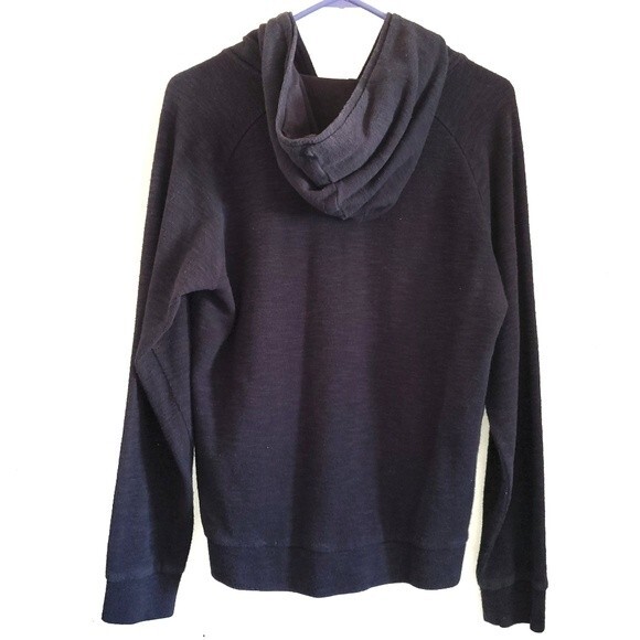 Theory French Terry Charcoal Gray Pullover Hood Sweatshirt S - Picture 2 of 7